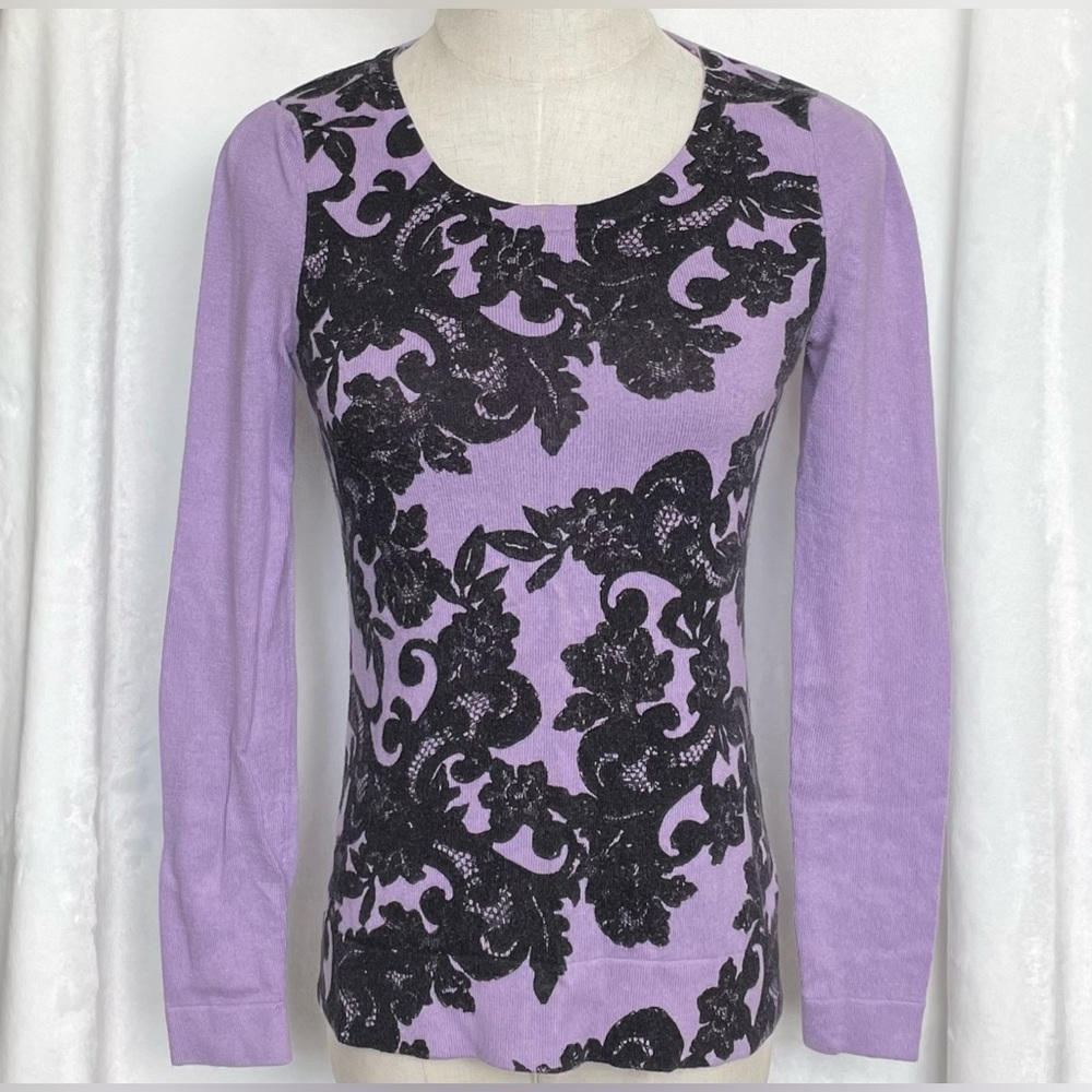 Mossimo Sweater w/ Lace-Inspired Pattern, XS